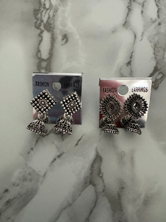 Small Silver Jhumkas