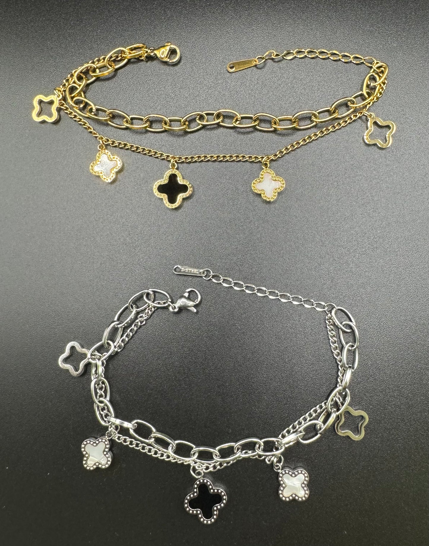 Anti Tarnish Clover Charm Bracelets