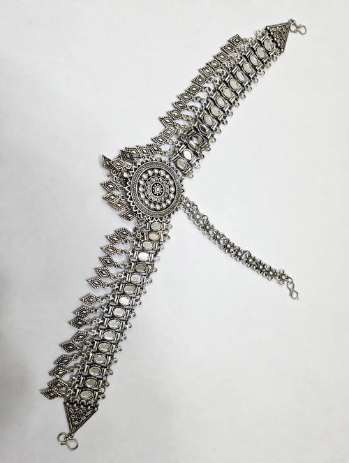 Darpan Oxidised Mirror Maang Tikka - second angle