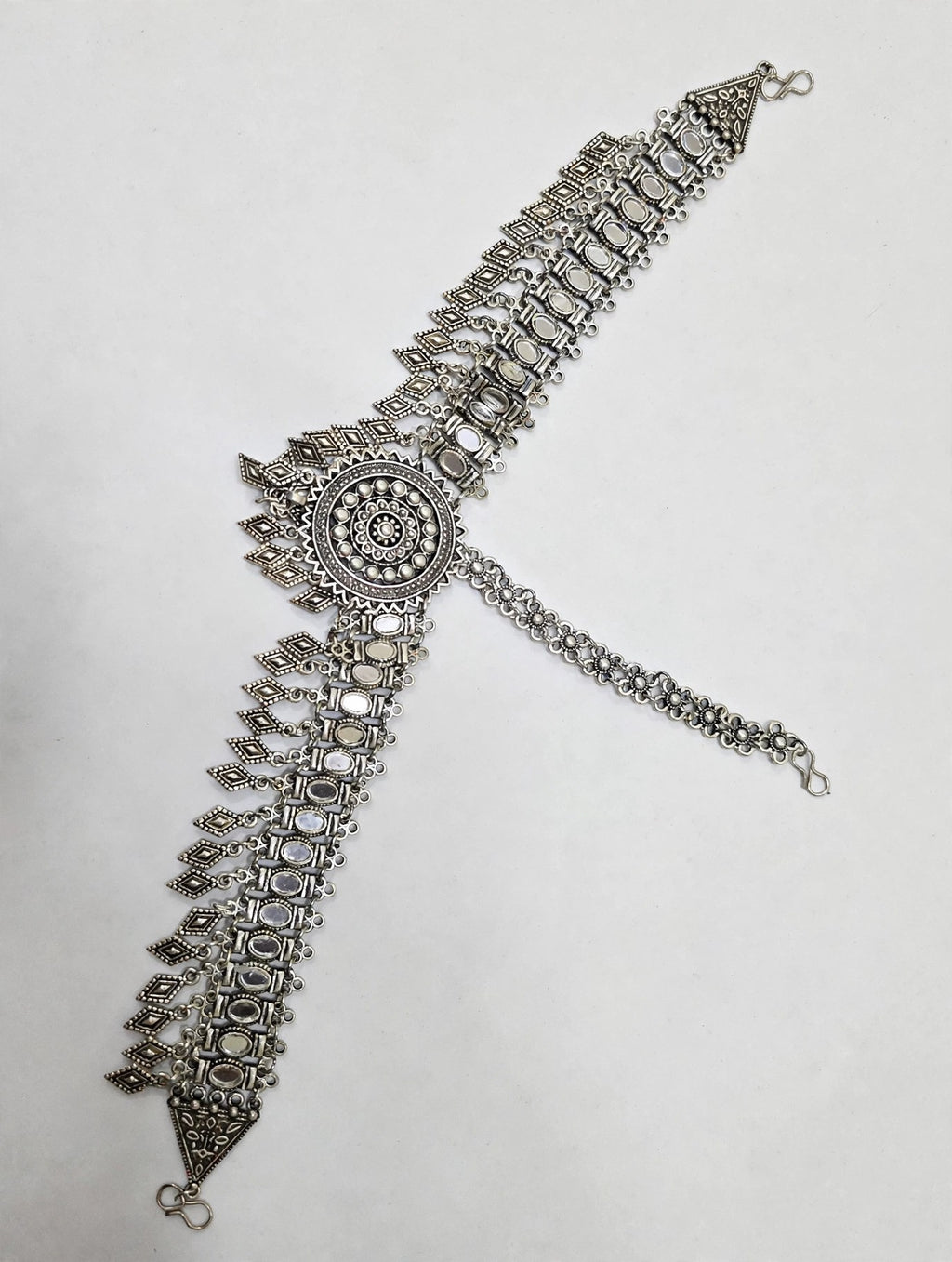 Darpan Oxidised Mirror Maang Tikka - 3D view