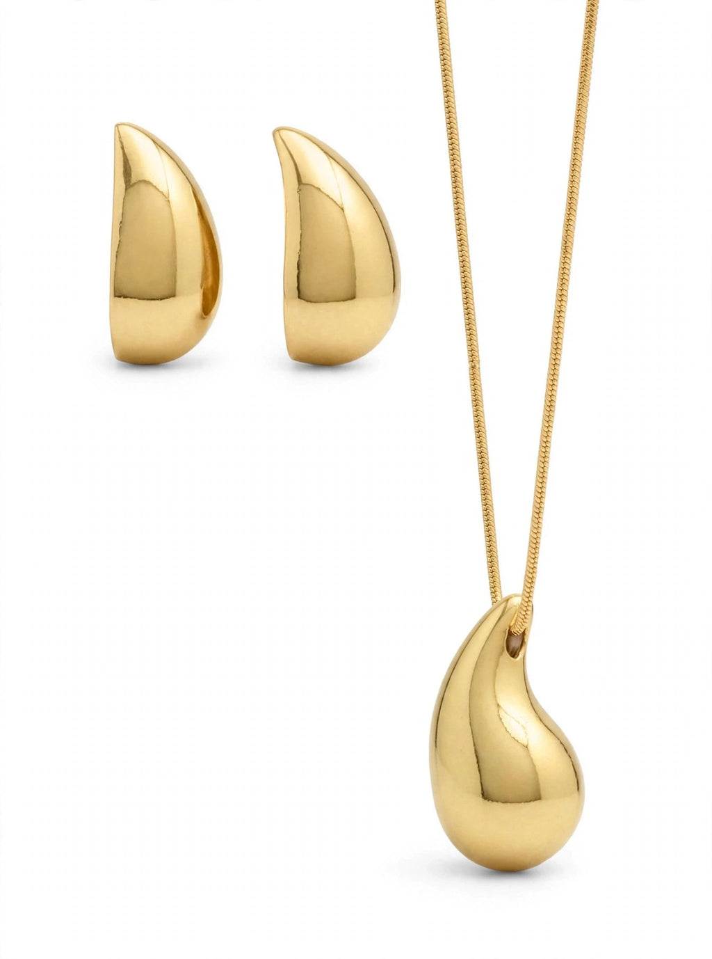Boond Gold Teardrop Pendant Set - second angle