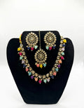 Navrang Multicolour Kundan Necklace Set - studio view