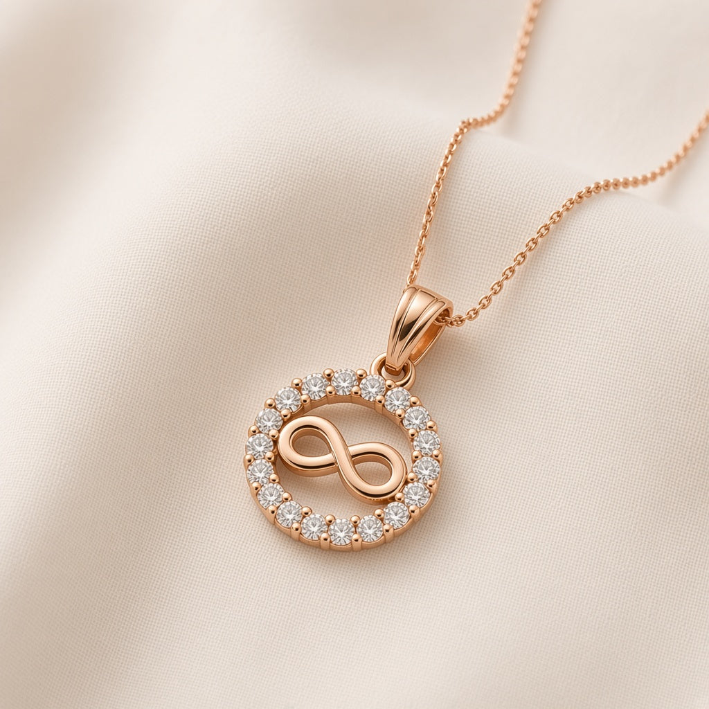 Anant Infinity Halo Pendant Necklace by The P.S Collection - alternate angle