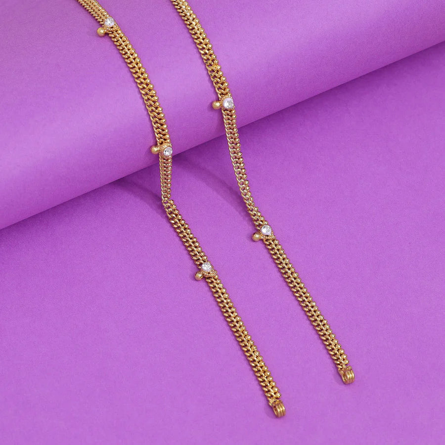 Gold Color Rhinestone Anklets