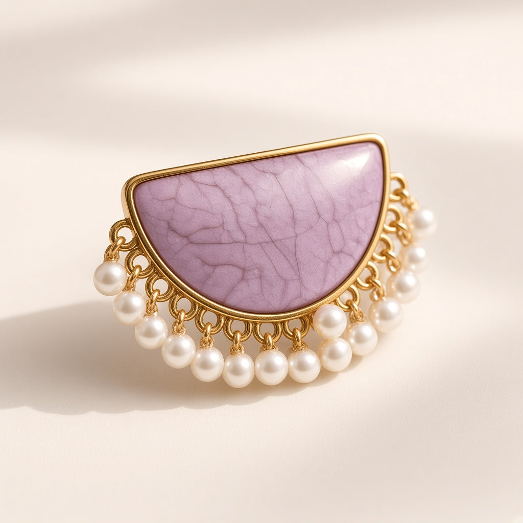 Chandra Half-Moon Pearl Earrings by The P.S Collection - alternate angle