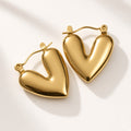 Dil Gold Heart Hoop Earrings by The P.S Collection - studio view