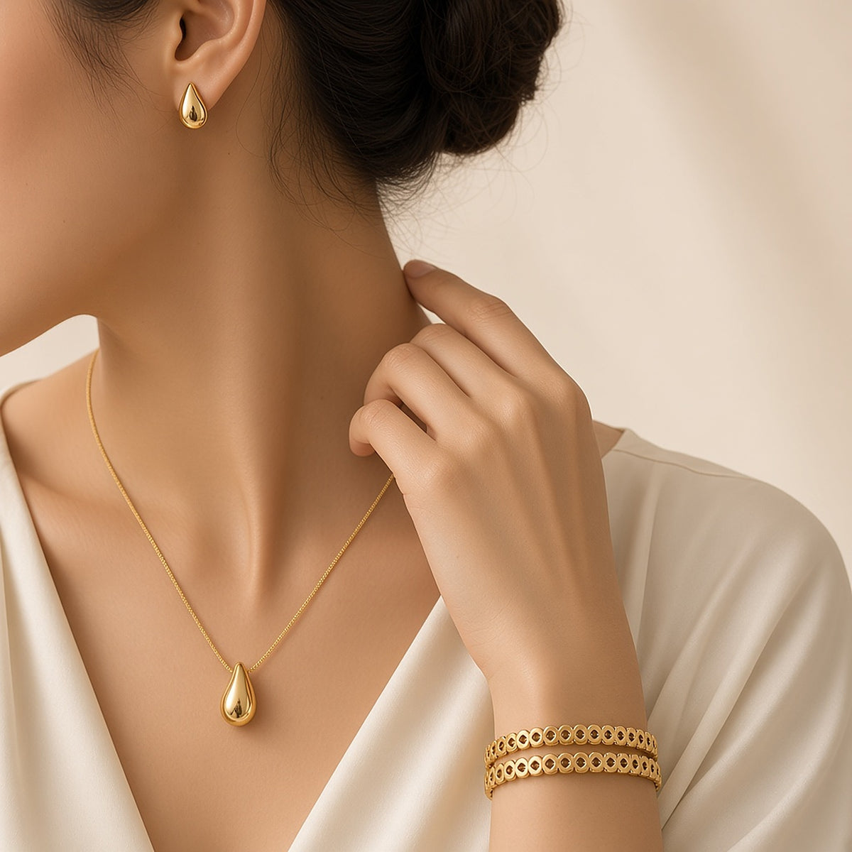Everyday Gold Bundle – worn close-up