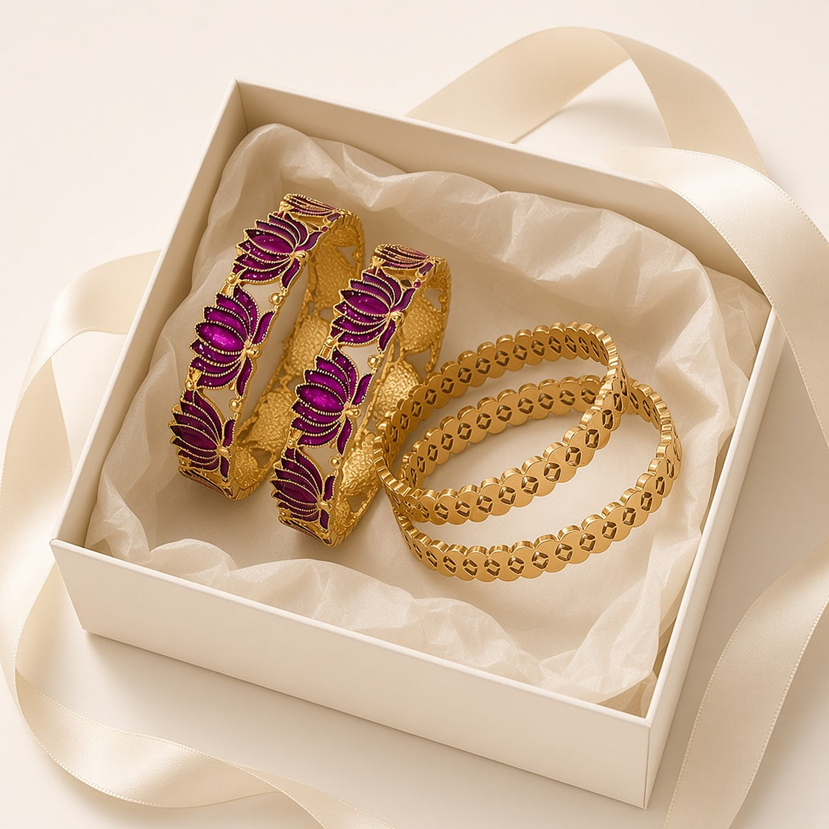 Festive Stack Gift Box – styled flat-lay