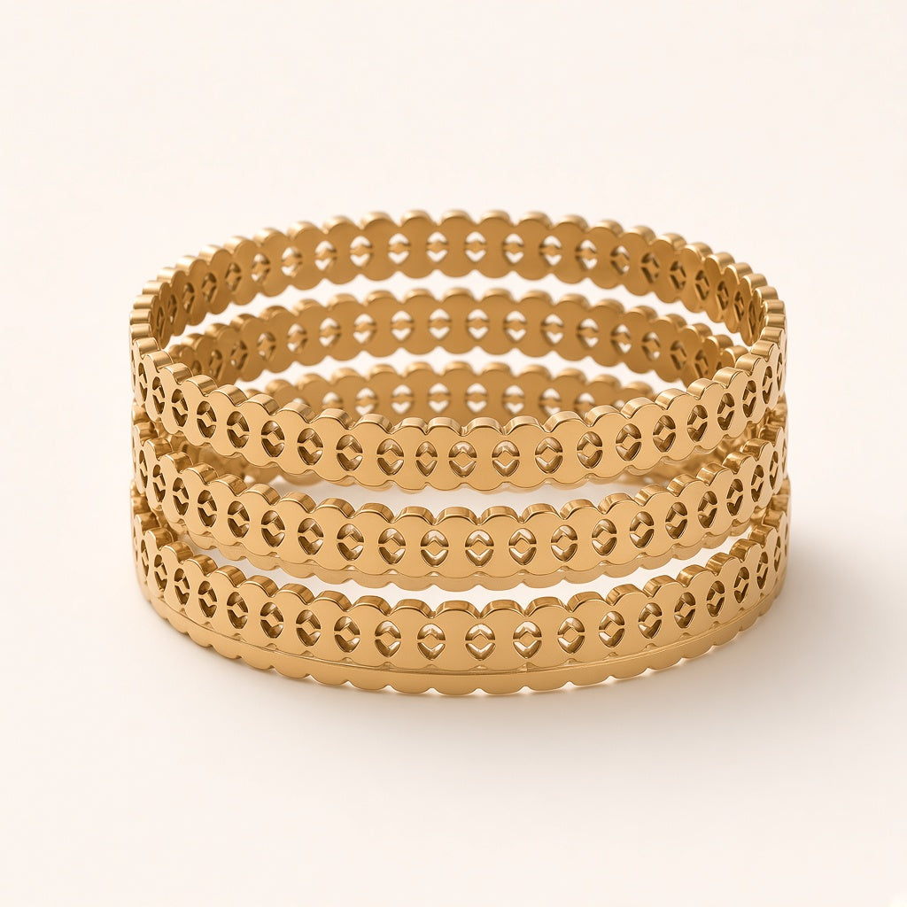 Kangan Gold-Tone Stacking Bangles by The P.S Collection - alternate angle