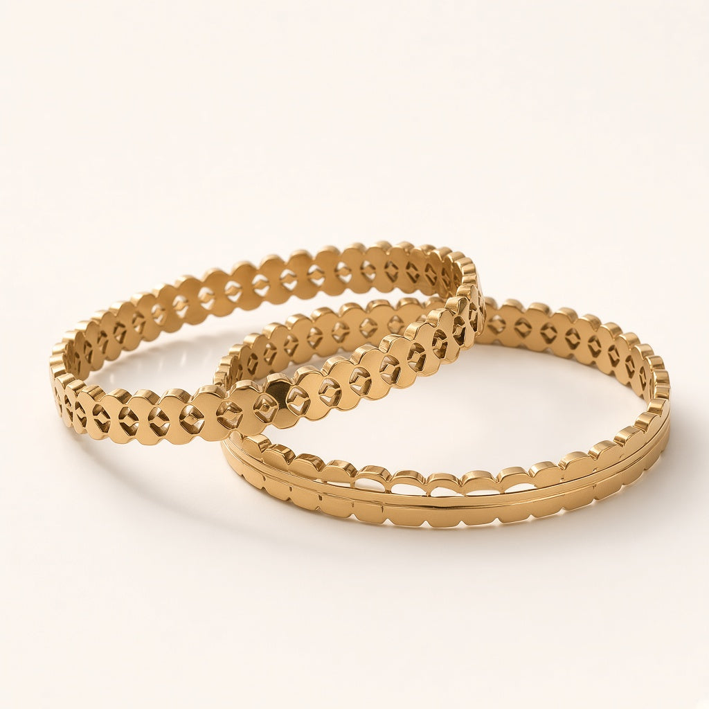 Kangan Gold-Tone Stacking Bangles by The P.S Collection - studio view
