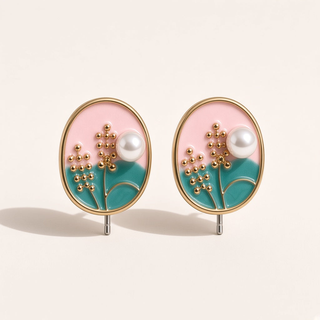 Kusum Enamel Button Studs by The P.S Collection - studio view