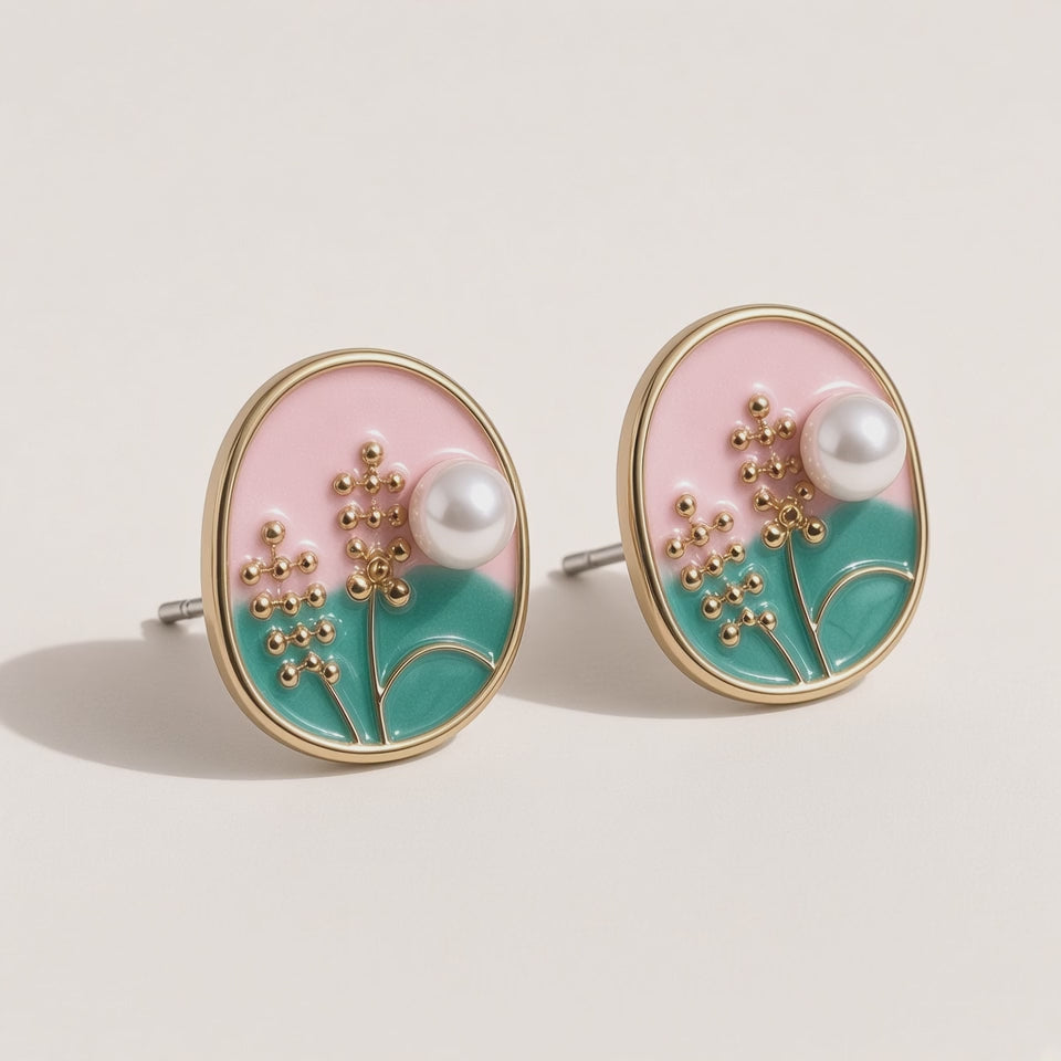 Kusum Enamel Button Studs by The P.S Collection - 360 degree spin video