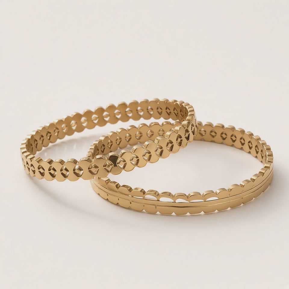 Kangan Gold-Tone Stacking Bangles by The P.S Collection - 360 degree spin video