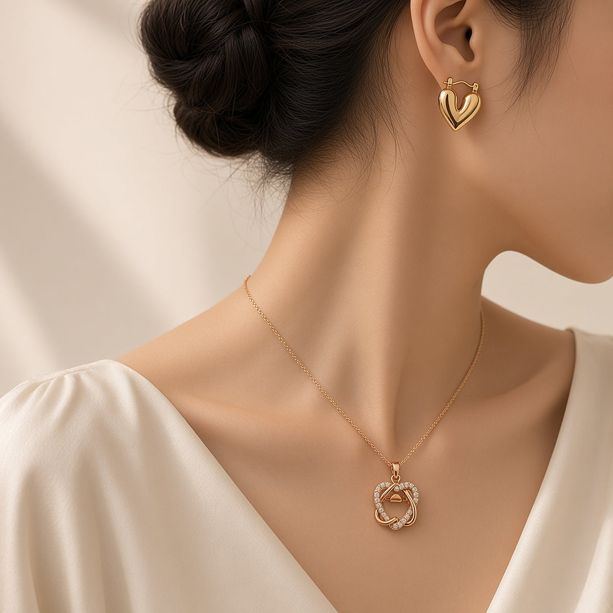 Rose Gold Romance Gift Box – worn close-up