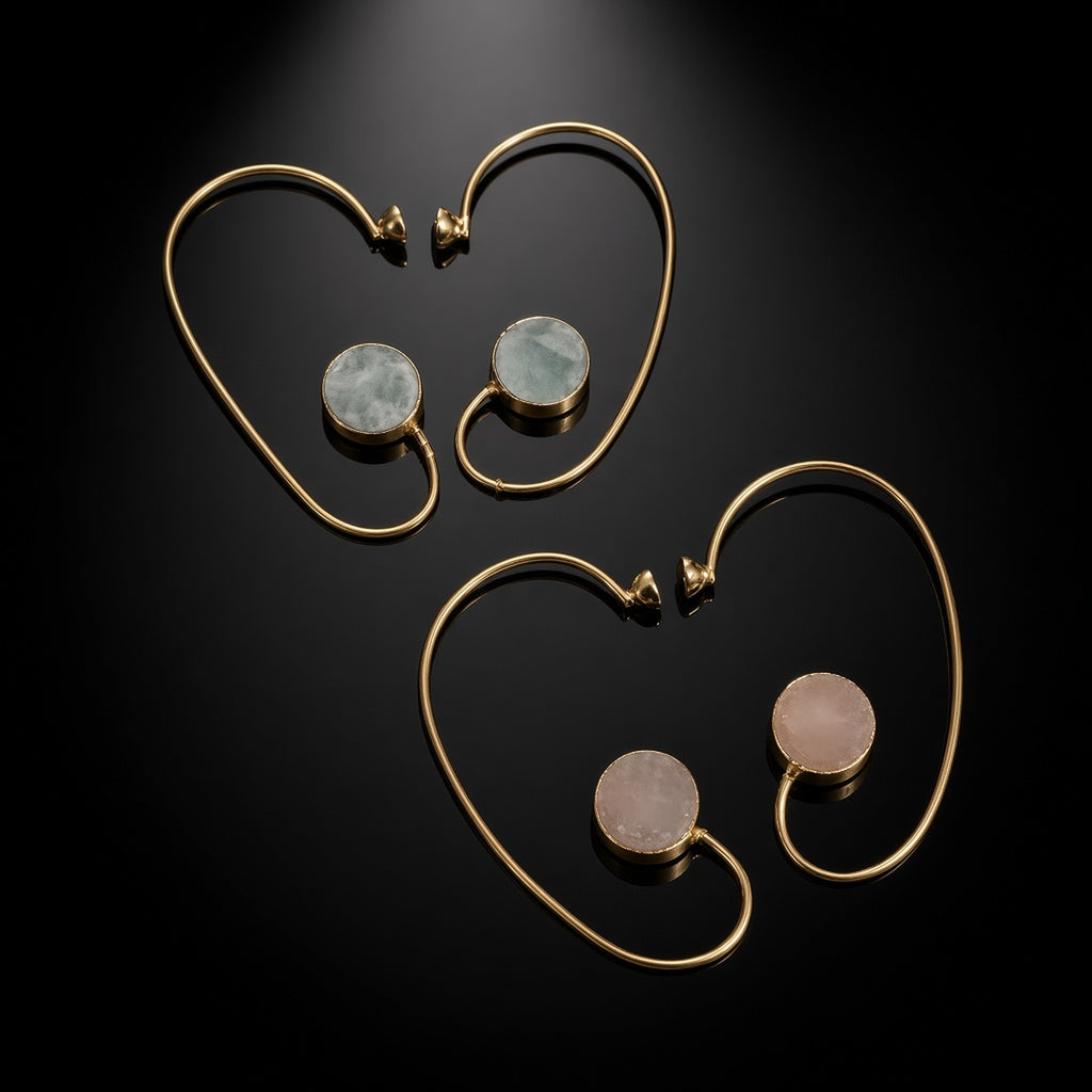 Valaya Stone Ear Wraps ear wrap earrings by The P.S Collection - detail on black